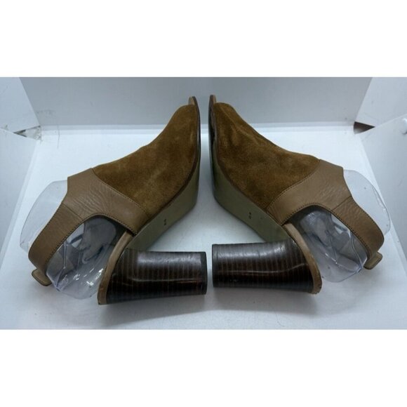 Miss Albright Peep Toe Sling Back Ankle Sandals Brown Leather Women's Sz 8M USA - Picture 5 of 9